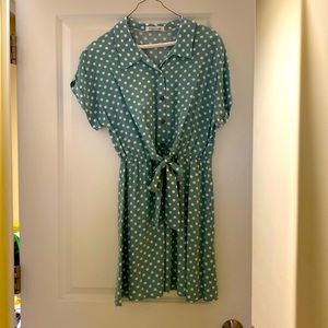 Angashion. Teal & white dress. Women’s size small.
